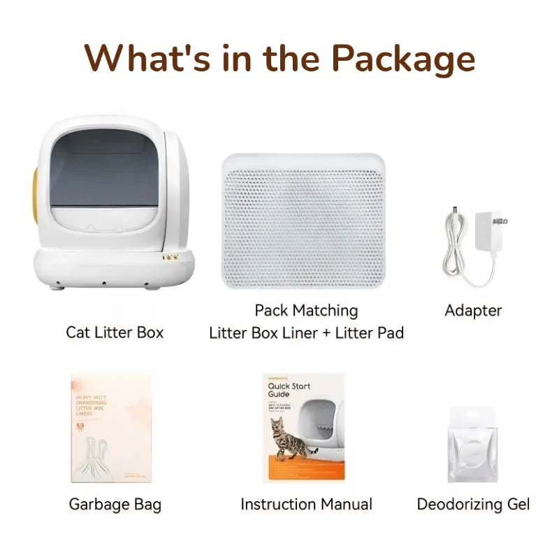 The Smartest Litter Box: Ultra-Quiet, Safe, & Perfect for Every Cat—Track Your Cat's Health Effortlessly!
