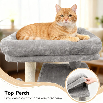 Cat Castle Tower: 70-Inch Height with Scratching Posts, Hammock, and Cozy Condos