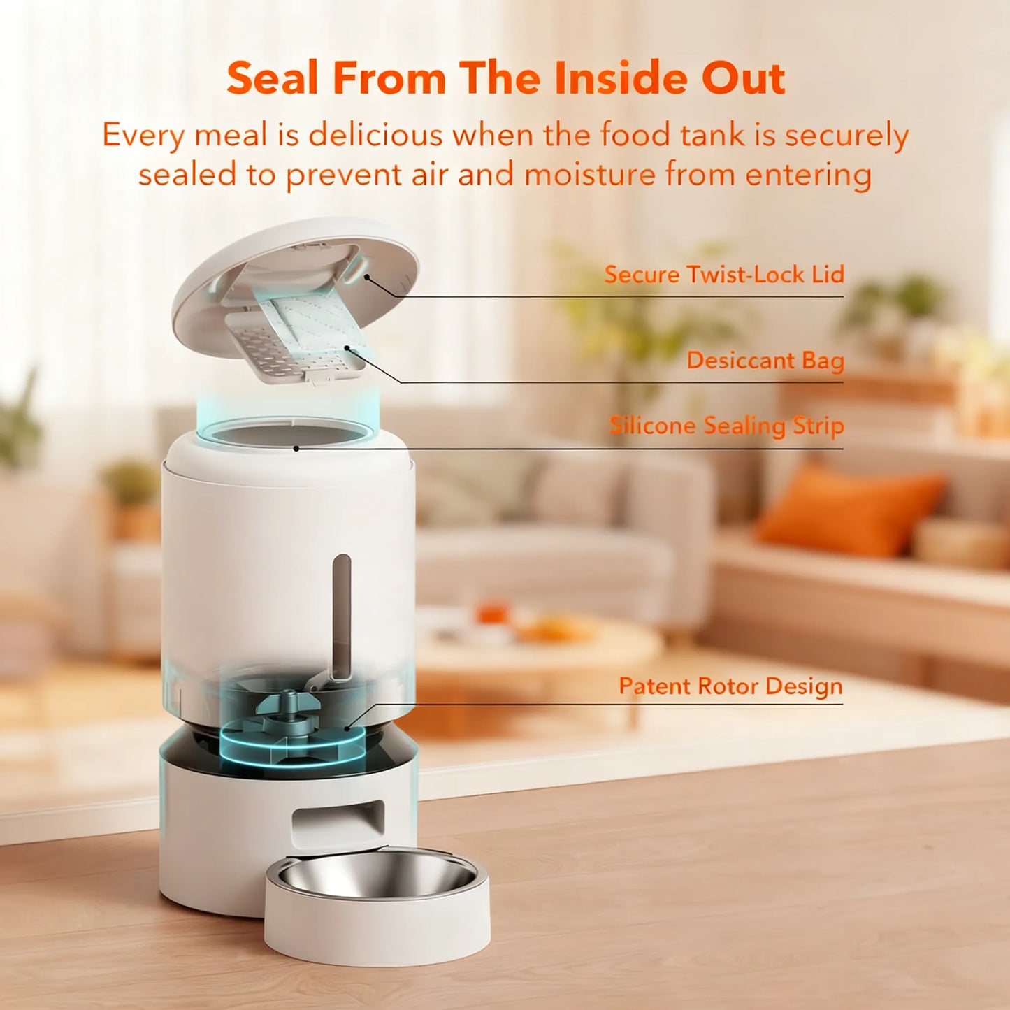 Smart WiFi Auto Feeder: 5L Tank, Timed Meals & Adjustable Portions