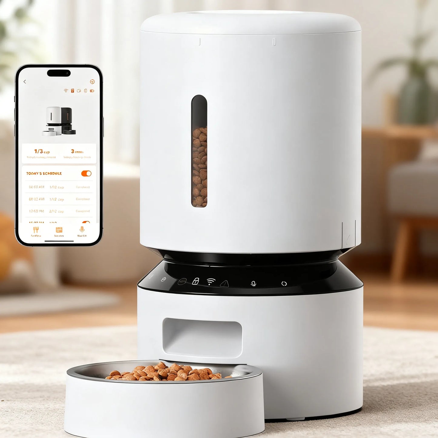 Smart WiFi Auto Feeder: 5L Tank, Timed Meals & Adjustable Portions