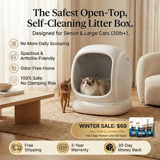 The Smartest Litter Box: Ultra-Quiet, Safe, & Perfect for Every Cat—Track Your Cat's Health Effortlessly!