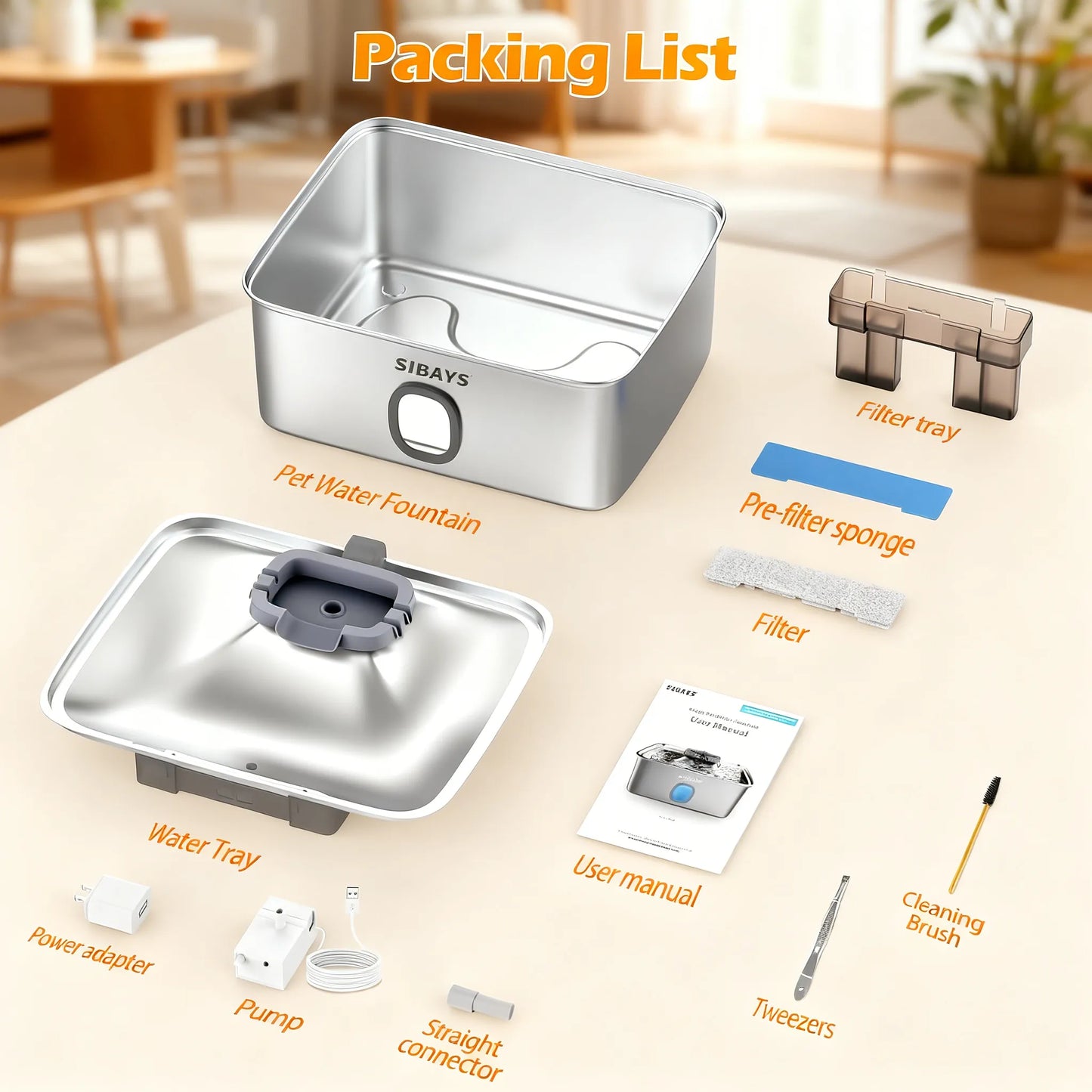 Efficient Clean Water Fountain: 15L Stainless Steel, LED Indicator, Energy Saving