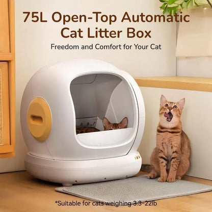 The Smartest Litter Box: Ultra-Quiet, Safe, & Perfect for Every Cat—Track Your Cat's Health Effortlessly!