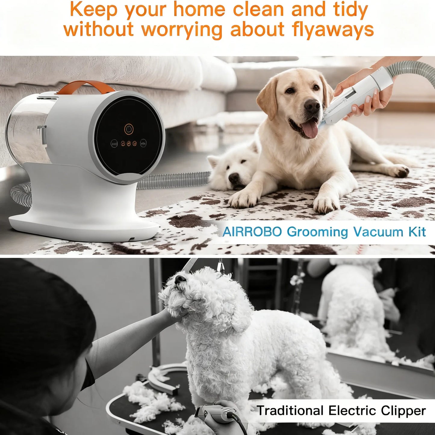 Professional Pet Hair Remover Vacuum - High Power, Large Bin, Low Noise