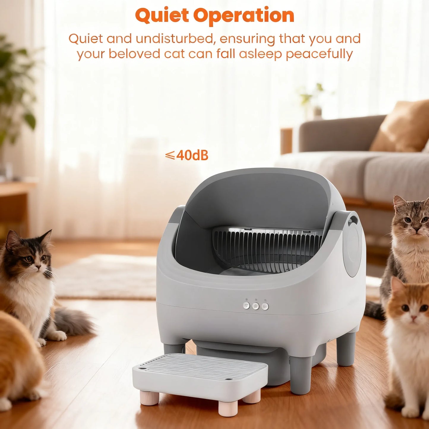 Large Capacity Auto-Clean Litter Box for Multiple Cats - Odor Control & Quiet