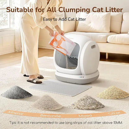 The Smartest Litter Box: Ultra-Quiet, Safe, & Perfect for Every Cat—Track Your Cat's Health Effortlessly!