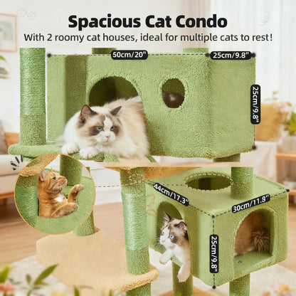 Multi-Function Cat Castle: Sisal Posts, Hammock, Perches & Condos for Large Cats
