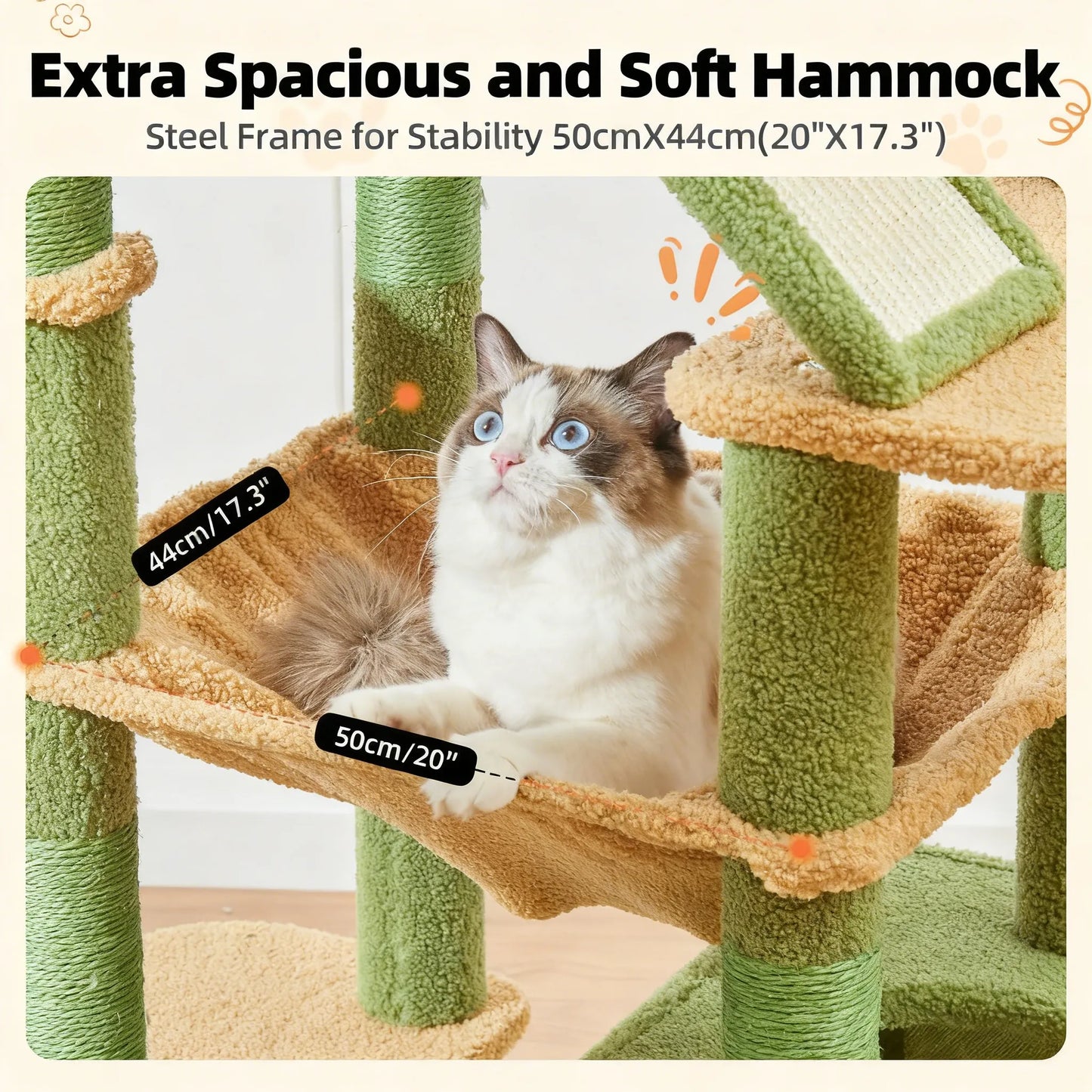 Multi-Function Cat Castle: Sisal Posts, Hammock, Perches & Condos for Large Cats