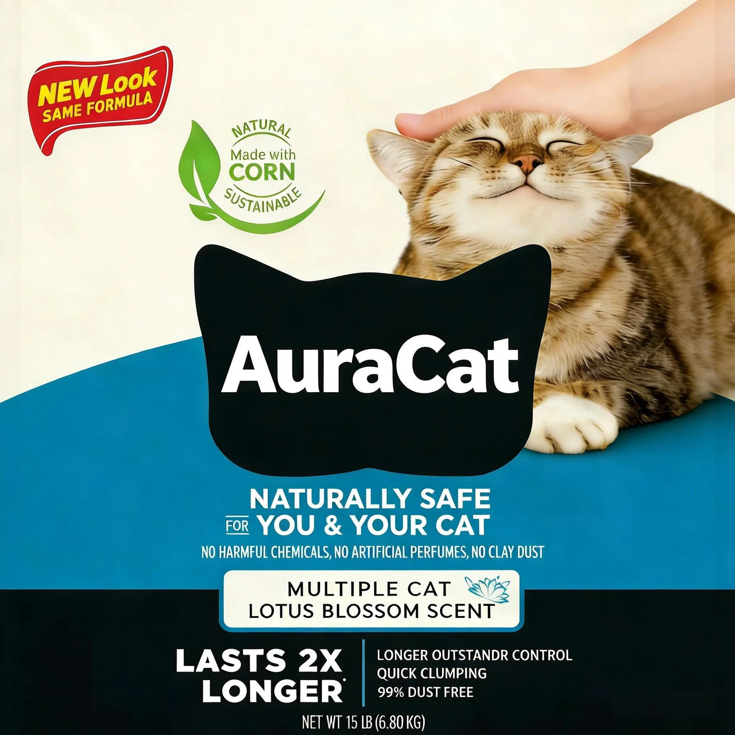 15lb Lotus Scent Cat Litter, Quick-Clumping, Flushable & Odor Control