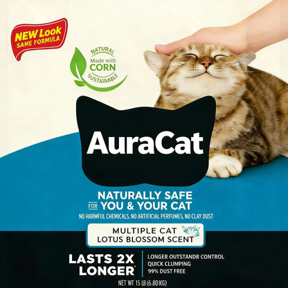 15lb Lotus Scent Cat Litter, Quick-Clumping, Flushable & Odor Control